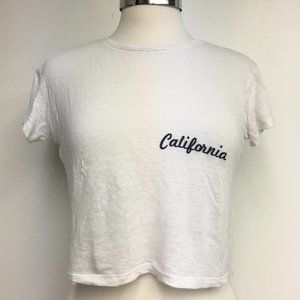 NWOT Brandy Melville White California Crop Top